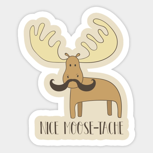 Moosetache Sticker by Dreamy Panda Designs